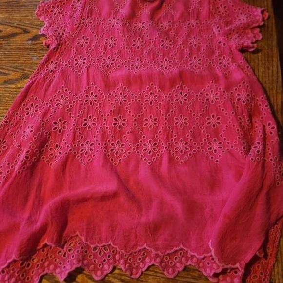 Johnny Was Pink Pippa Floral Eyelet Tunic sz XS - Picture 4 of 4